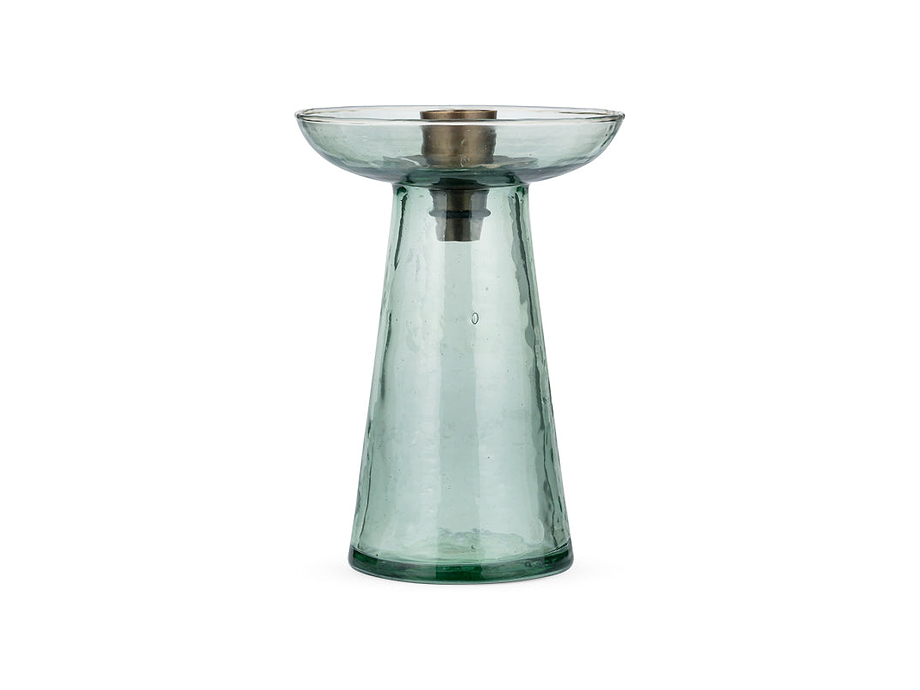 Avyn Recycled Glass Candle Holder - Sage Green