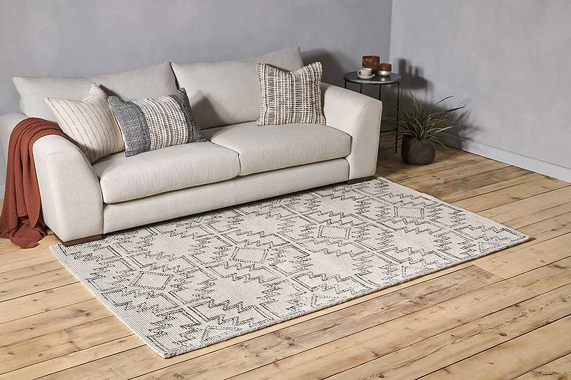 Bidiru Wool & Recycled Cotton Rug - Black & Off White