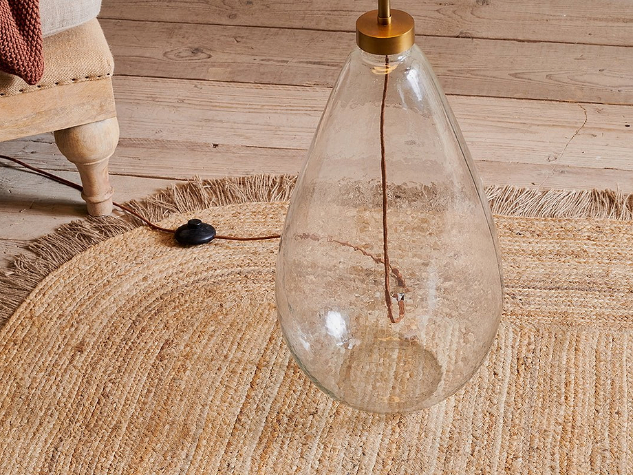 Baba Recycled Glass Floor Lamp - Clear