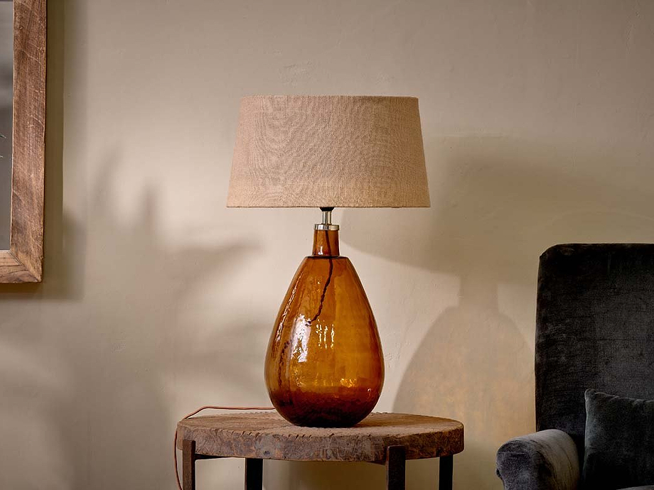 Baba Recycled Glass Lamp - Burnt Amber - Large Tall