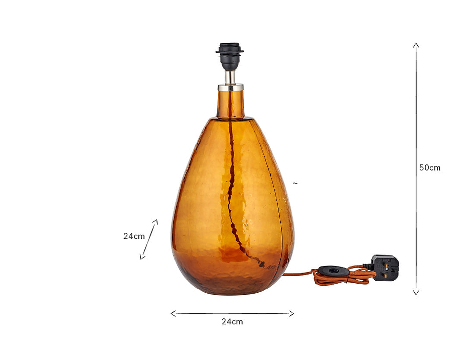 Baba Recycled Glass Lamp - Burnt Amber - Large Tall