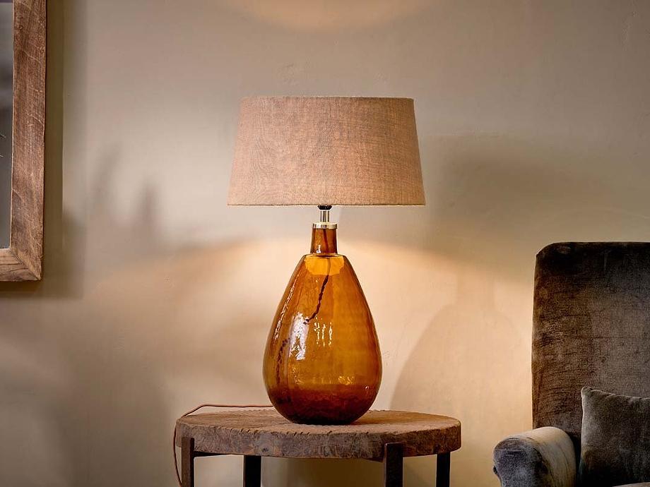 Baba Recycled Glass Lamp - Burnt Amber - Large Tall