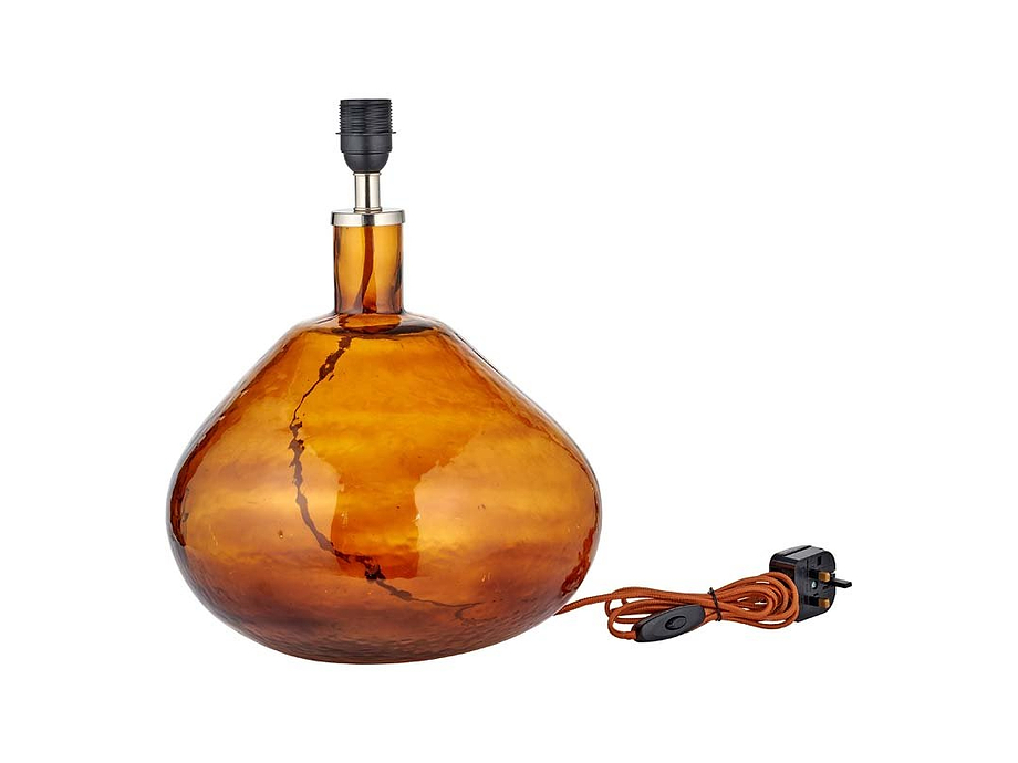 Baba Recycled Glass Lamp - Burnt Amber - Large Wide