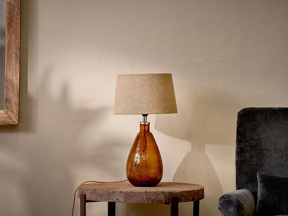 Baba Recycled Glass Lamp - Burnt Amber - Small Tall