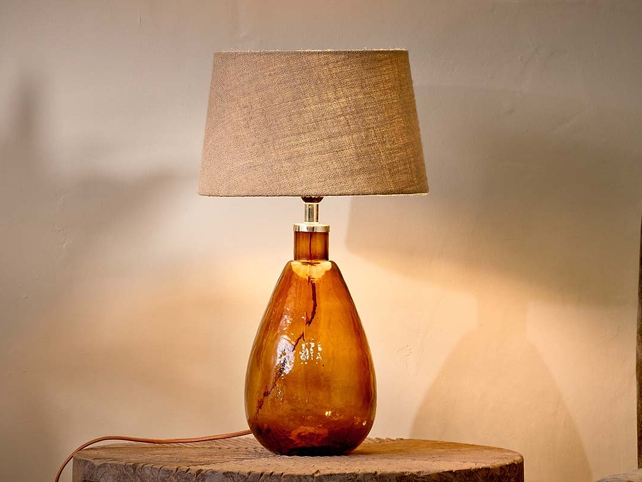 Baba Recycled Glass Lamp - Burnt Amber - Small Tall