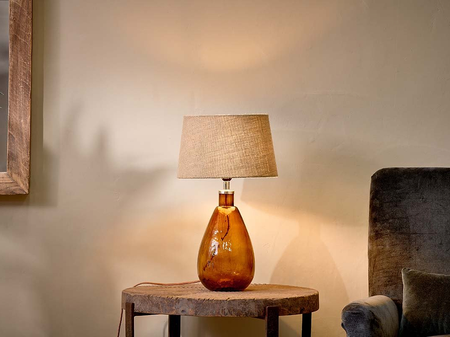 Baba Recycled Glass Lamp - Burnt Amber - Small Tall