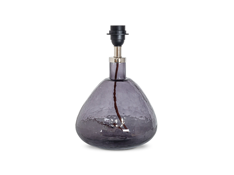 Baba Recycled Glass Table Lamp - Smoke - Small Wide