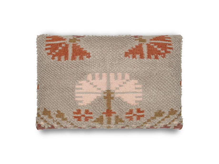 Bagru Wool & Cotton Cushion Cover - Soft Grey