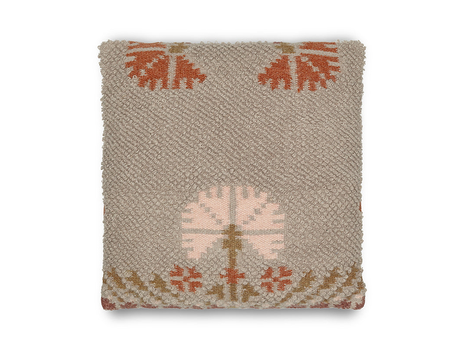 Bagru Wool & Cotton Cushion Cover - Soft Grey