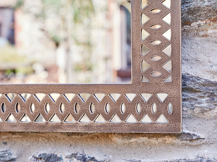 Bahula Decorative Outdoor Mirror - Rust