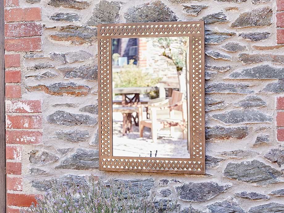 Bahula Decorative Outdoor Mirror - Rust