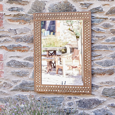 Bahula Decorative Outdoor Mirror - Rust-nkuku