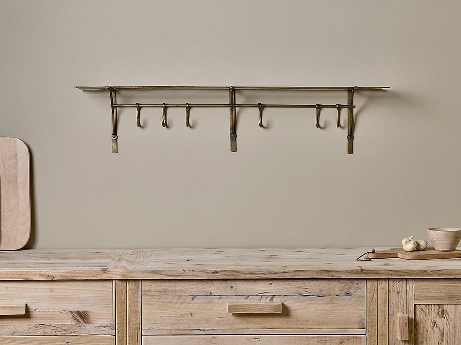 Basti Iron Storage Shelf - Antique Brass