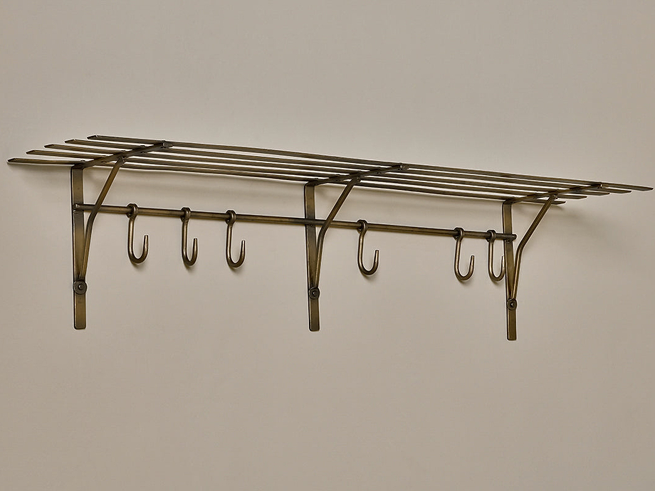 Basti Iron Storage Shelf - Antique Brass