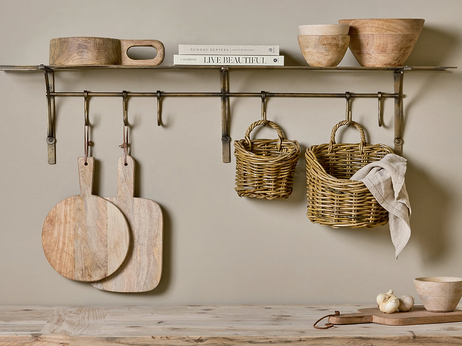 Basti Iron Storage Shelf - Antique Brass