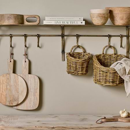 Basti Iron Storage Shelf - Antique Brass-nkuku