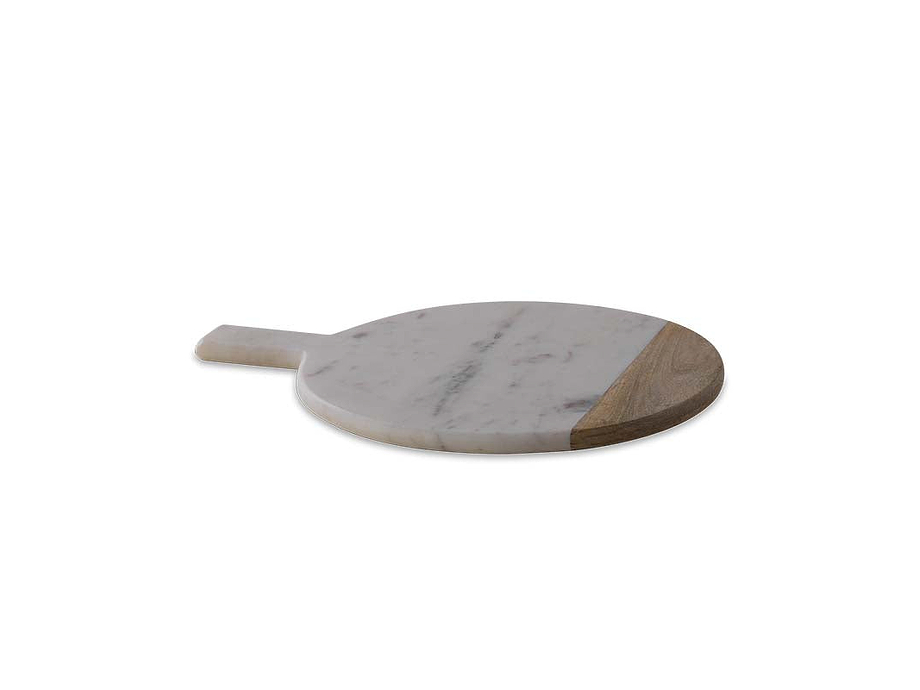 Bwari Round Marble Serving Board - White