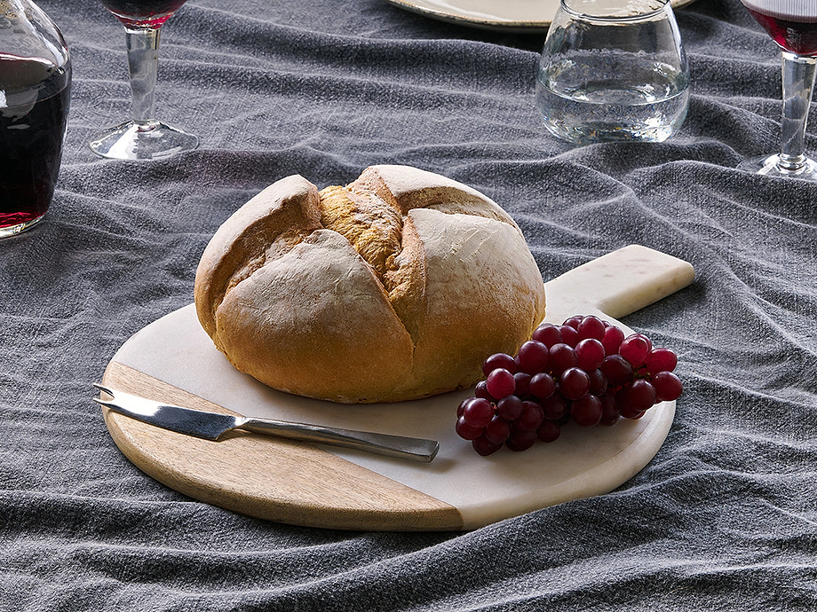 Bwari Round Marble Serving Board - White