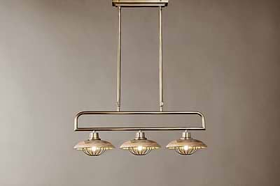 Chakai Mango Wood Pendant Lamp - Natural & Antique Brass