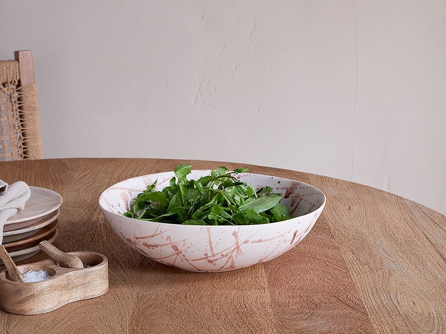 Canela Splatter Serving Bowl- Dusty Terracotta