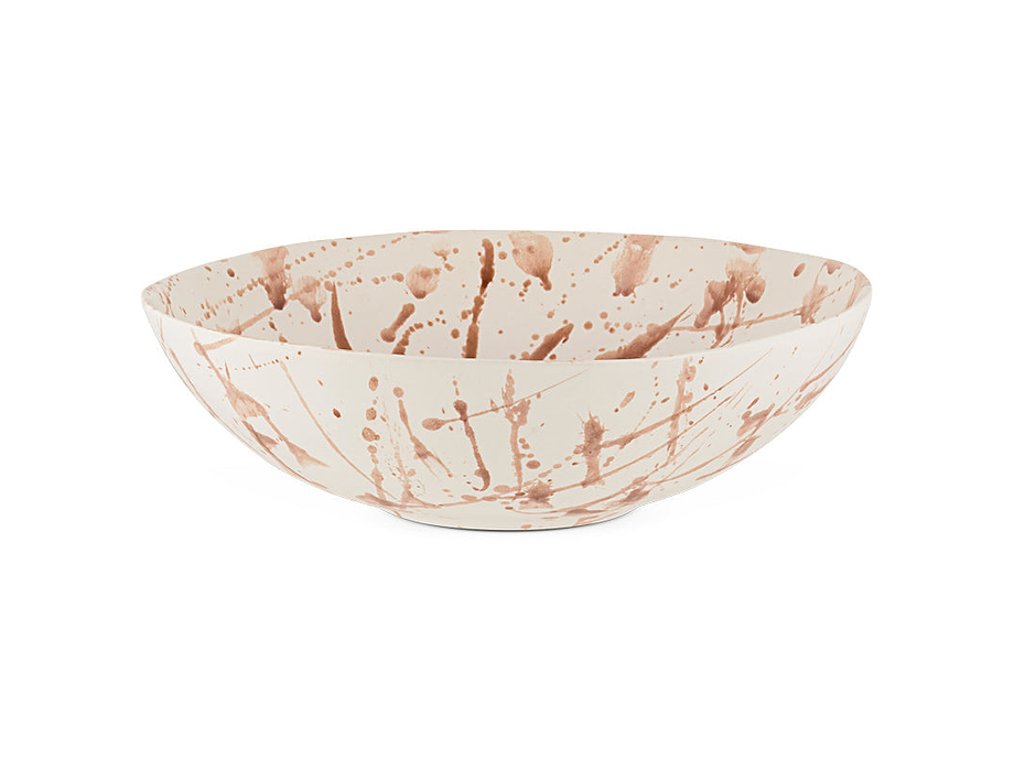 Canela Splatter Serving Bowl- Dusty Terracotta