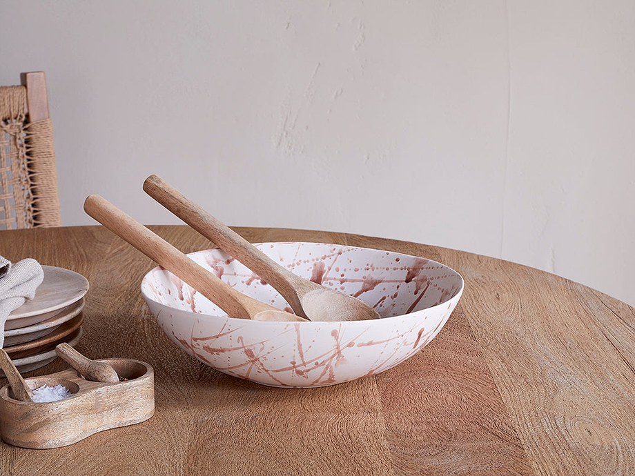 Canela Splatter Serving Bowl- Dusty Terracotta