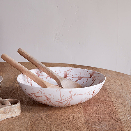 Canela Splatter Serving Bowl- Dusty Terracotta-nkuku