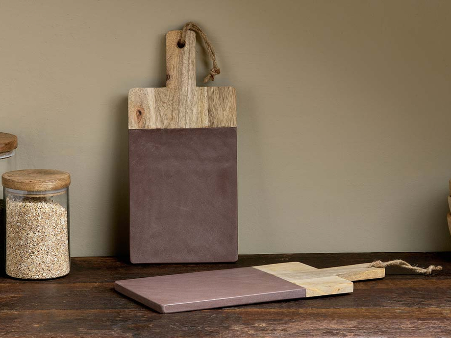 Cassia Mango Wood & Stone Board - Natural