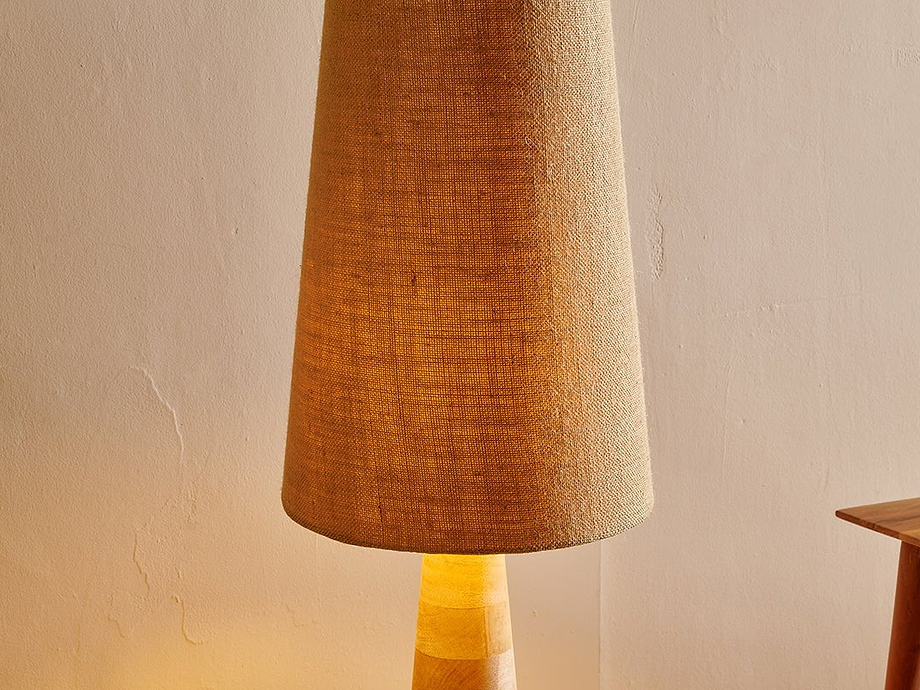 Chameli Tapered Mango Wood Floor Lamp