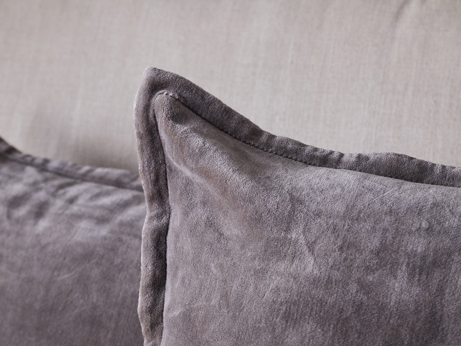 Dhara Velvet Cushion Cover - Charcoal