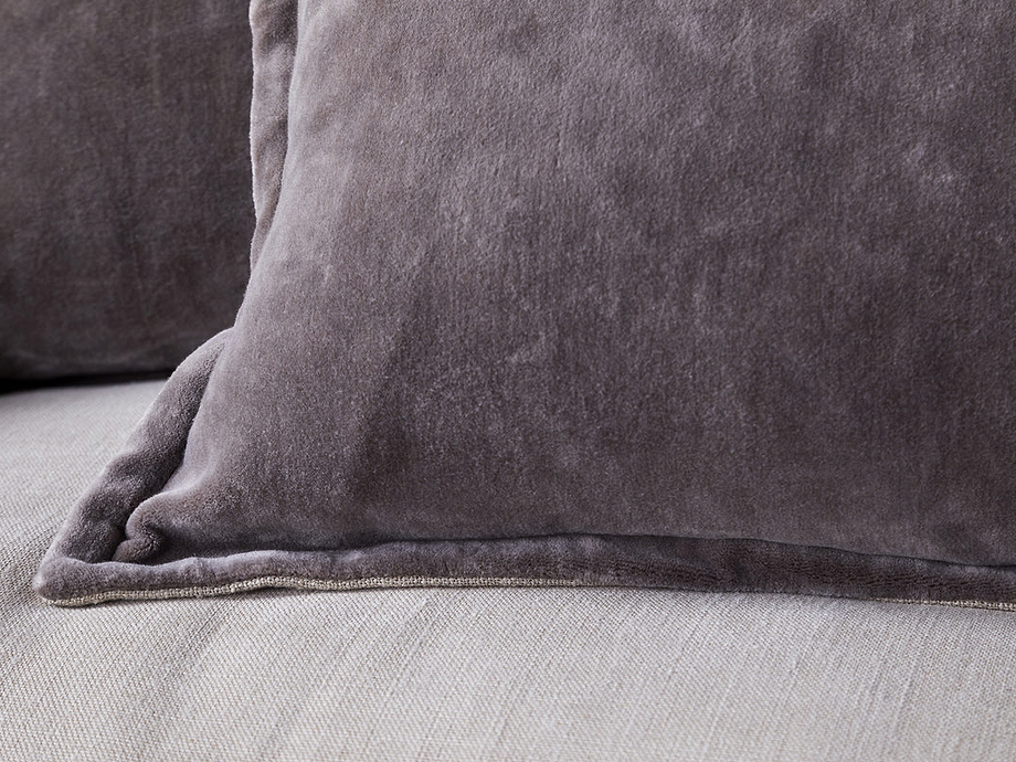 Dhara Velvet Cushion Cover - Charcoal