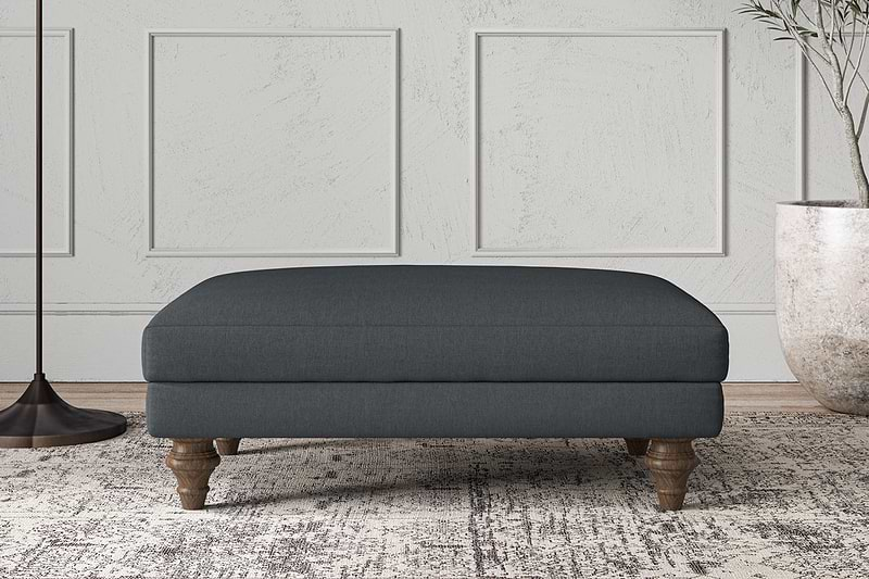 Deni Medium Footstool - Recycled Cotton Thunder