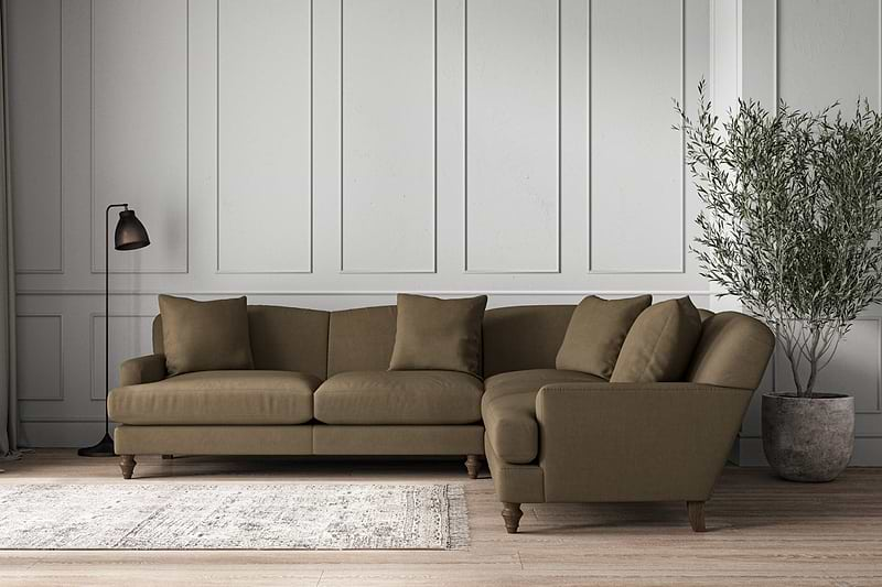 Deni Super Grand Right Hand Corner Sofa - Brera Linen Chestnut