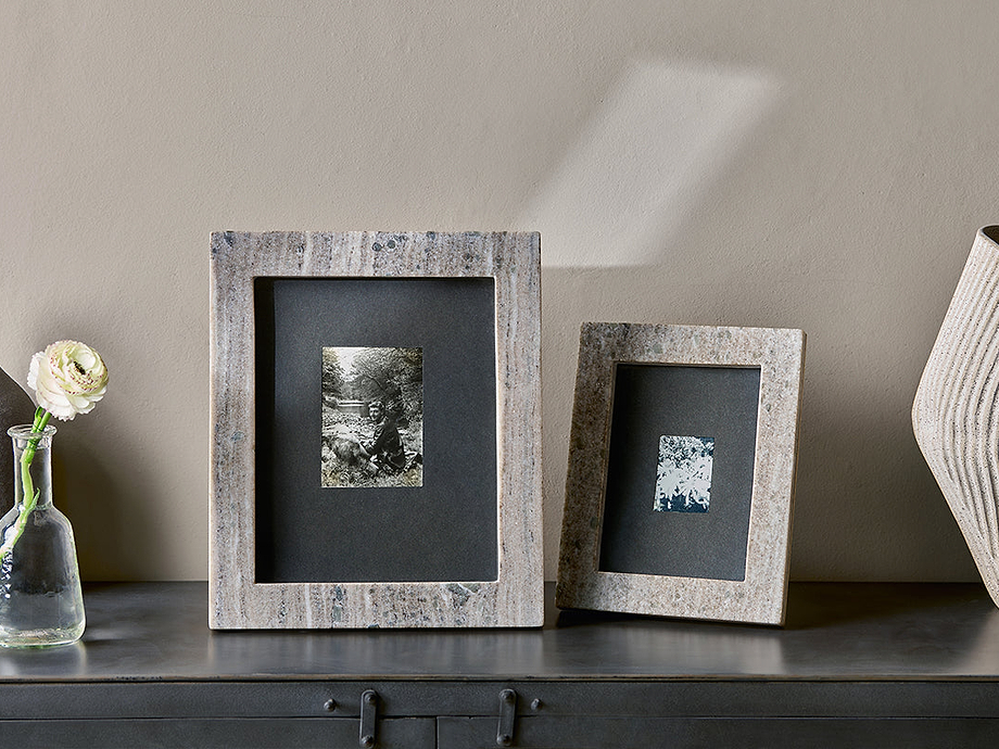 Dalya Marble Photo Frame - Light Grey