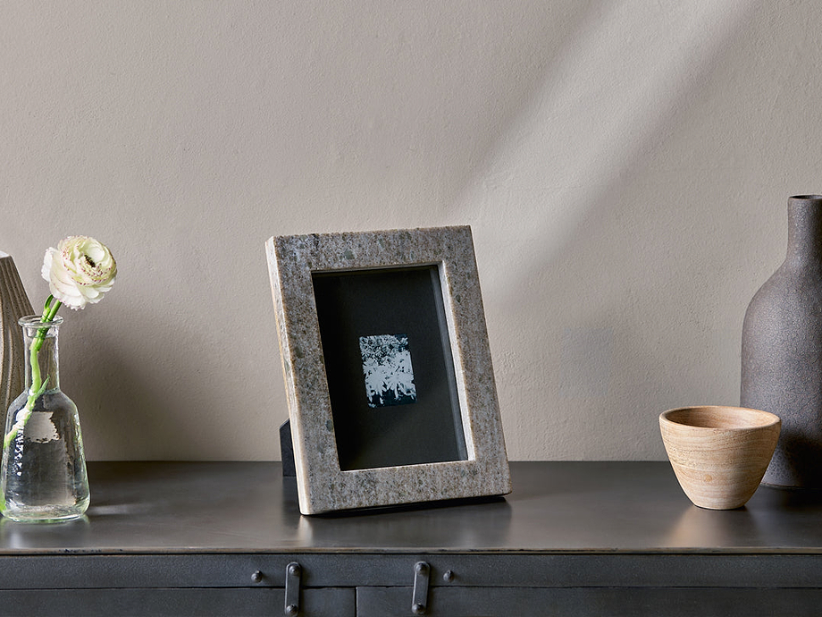 Dalya Marble Photo Frame - Light Grey