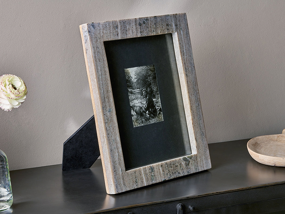 Dalya Marble Photo Frame - Light Grey