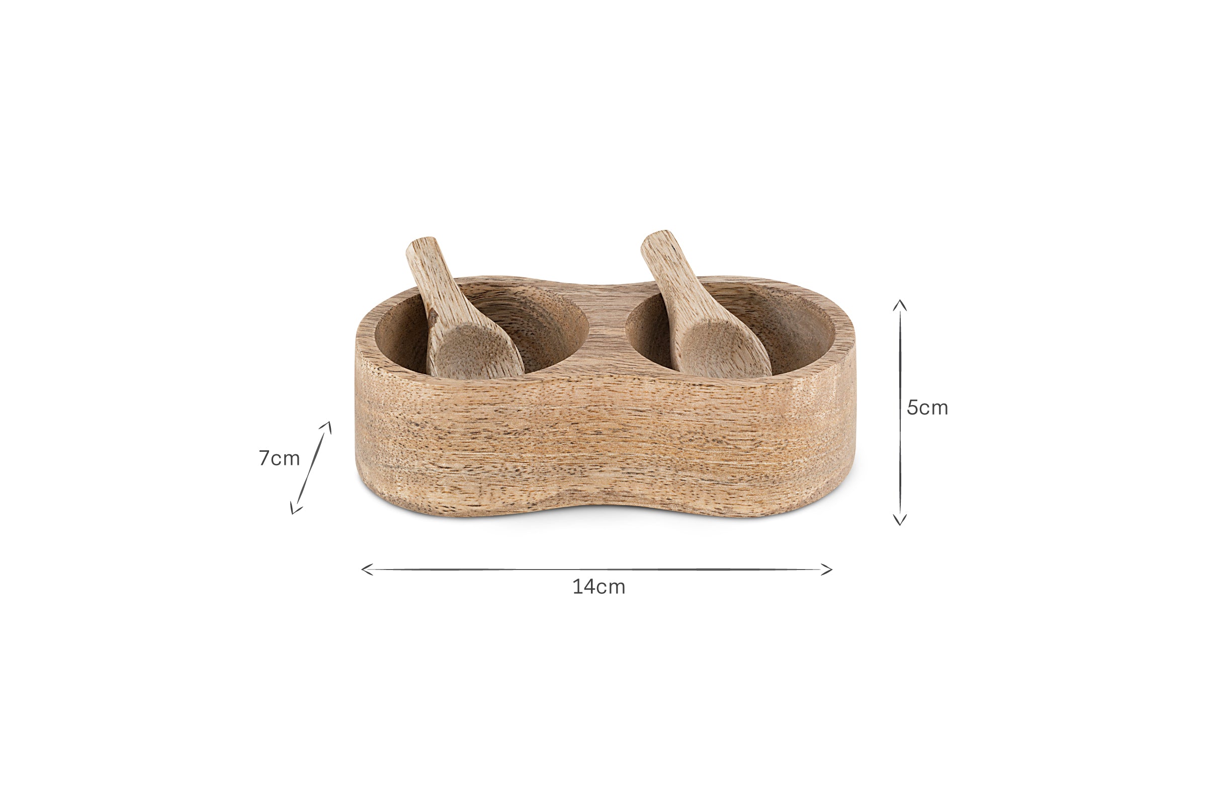 Milaku Mango Wood Salt & Pepper Server - Natural