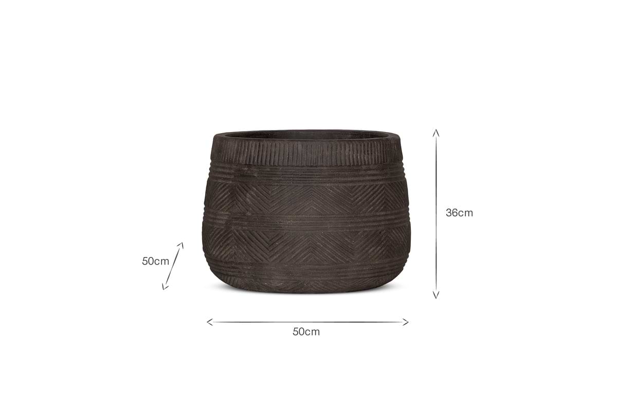 Zadie Terracotta Planter - Grey - Large