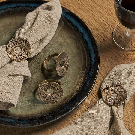 Dankuni Napkin Rings - Antique Brass (Set of 4)