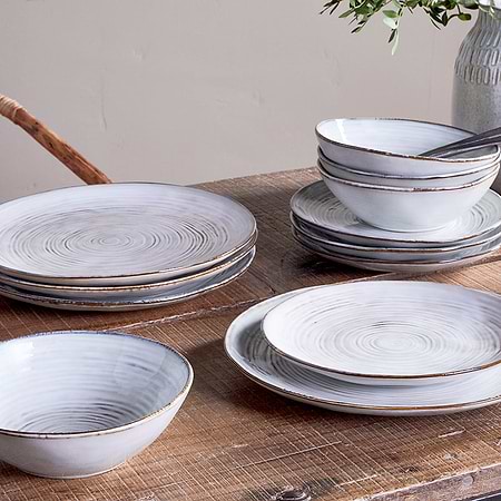 Dhanuk Ceramic  Dinnerware Set - (Set of 12)