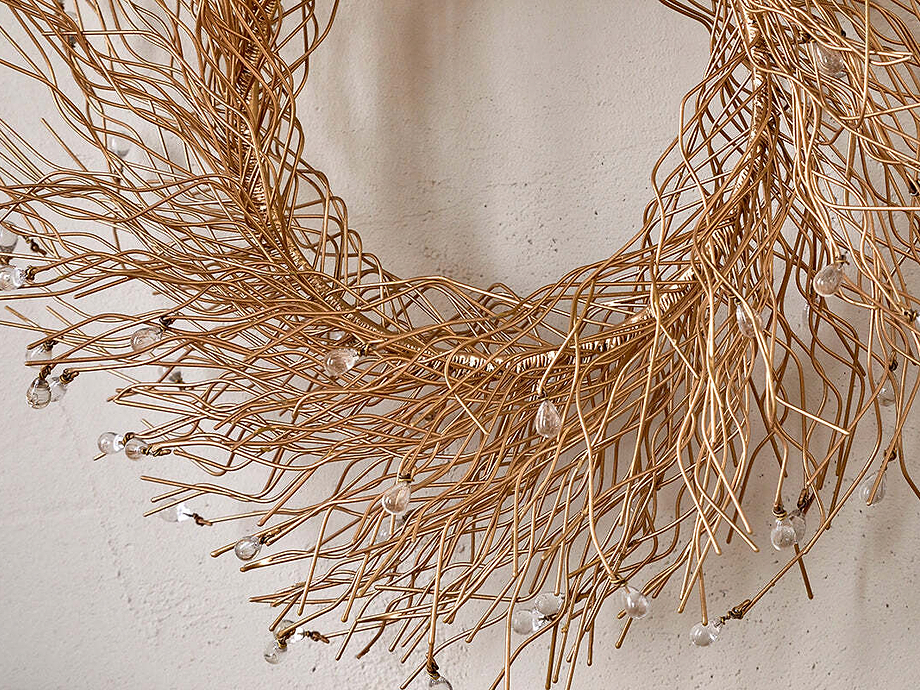 Danvi Glass Drop Wreath - Brass & Clear