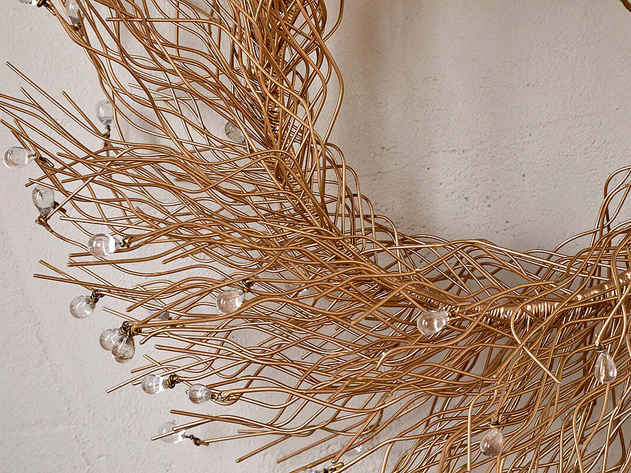 Danvi Glass Drop Wreath - Brass & Clear