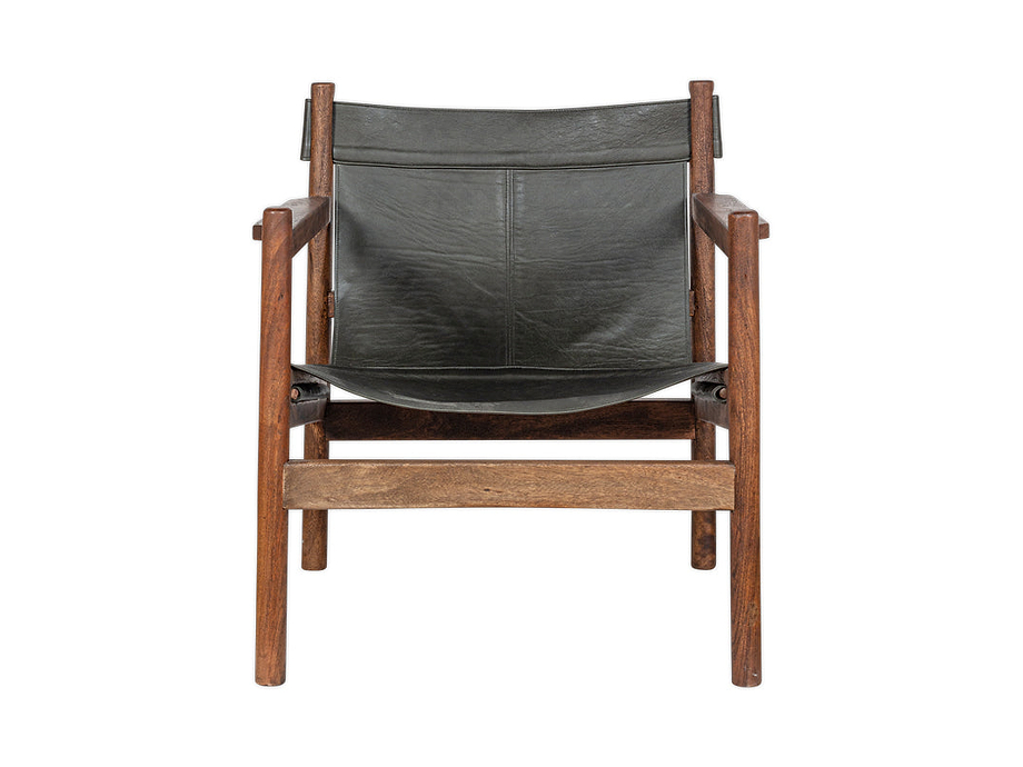 Dalibar Leather Lounger - Charcoal