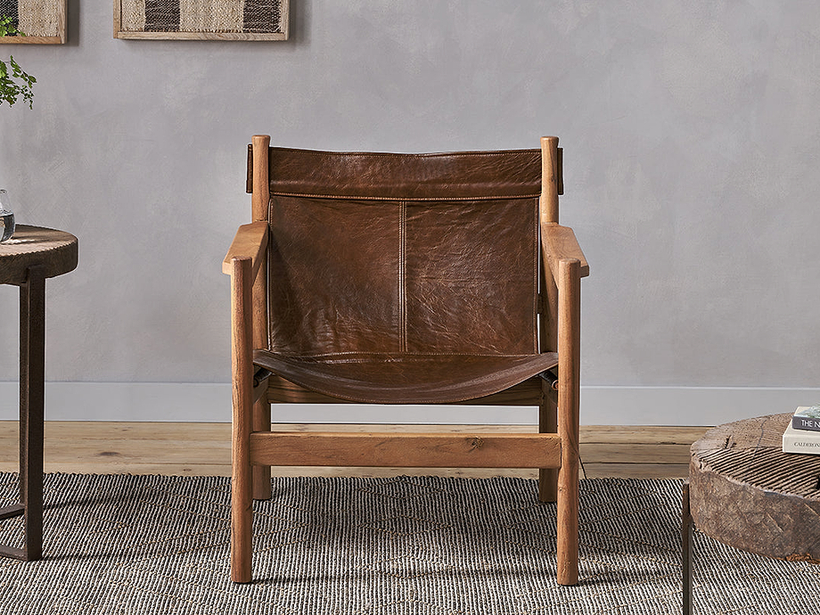 Dalibar Leather Lounger - Tan