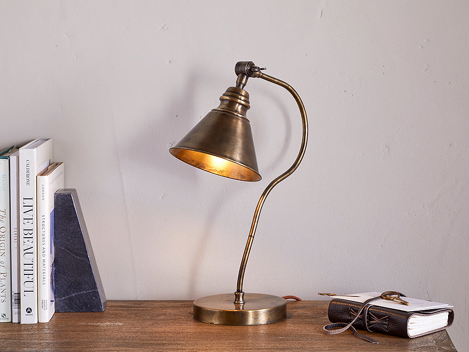 Damba Desk Lamp - Antique Brass