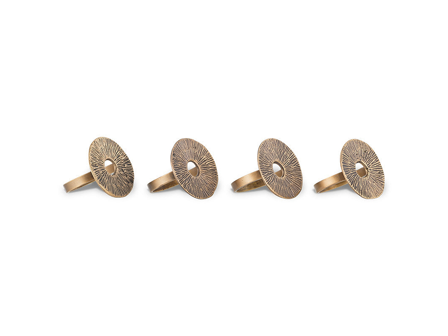 Dankuni Napkin Rings - Antique Brass (Set of 4)