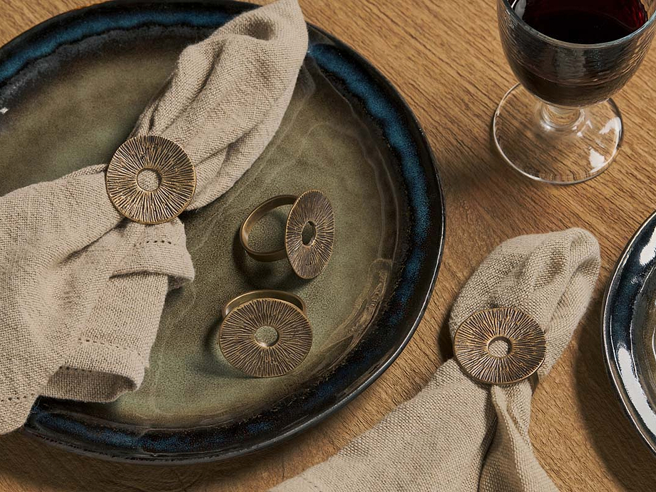 Dankuni Napkin Rings - Antique Brass (Set of 4)