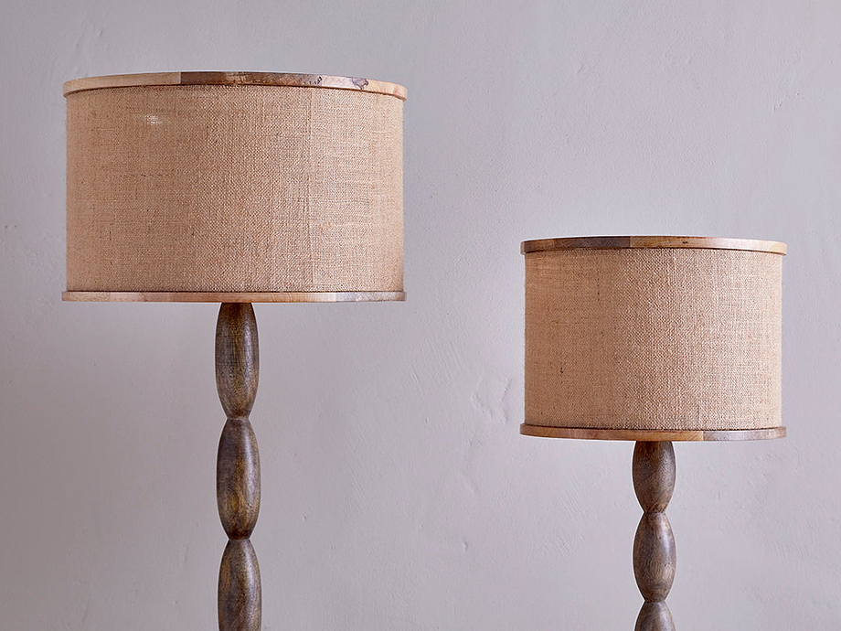 Darat Mango Wood & Jute Lampshade - Natural