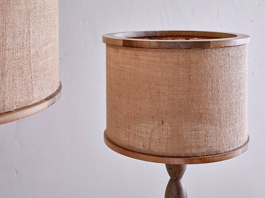 Darat Mango Wood & Jute Lampshade - Natural