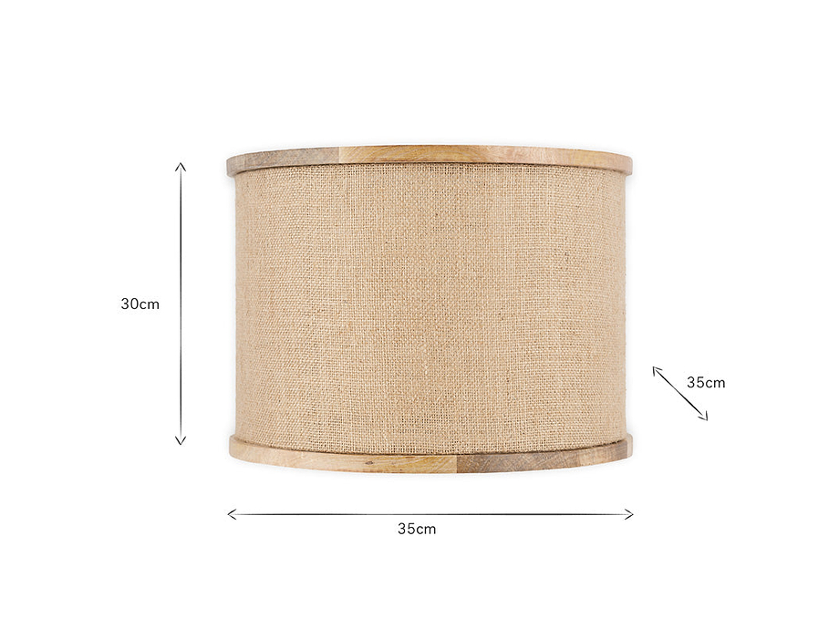 Darat Mango Wood & Jute Lampshade - Natural